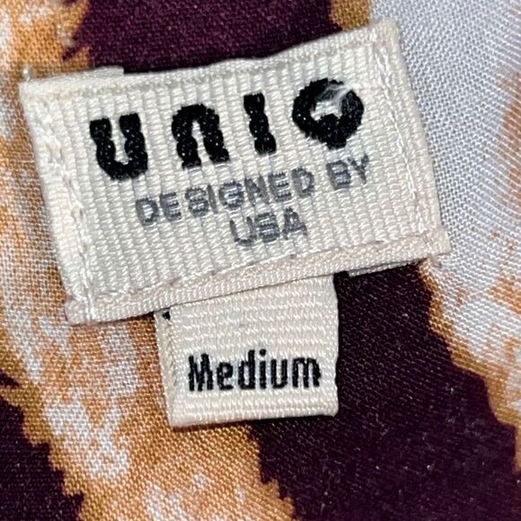 UNIQ Tribal Animal Print Blouse With V-Neck And Long Sleeve Size M - Picture 11 of 11